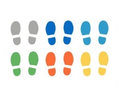Emberi lábnyom 1 pár - UV színekben