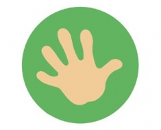 Kör grafikával BAL TENYÉR 30 cm - UV színekben