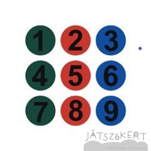 Kör számokkal 1-9 szett 30 cm - vegyes színekben I.